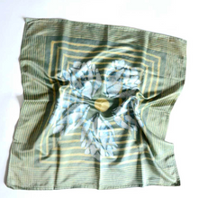 Load image into Gallery viewer, Green Square Flower Block Print Bandana - T.Karn