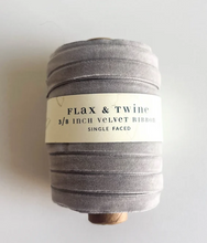Load image into Gallery viewer, Flax & Twine 3/8" Velvet Ribbon - 30 Yards