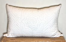 Load image into Gallery viewer, White Applique Lumbar Pillow - T.Karn Imports
