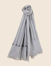 Load image into Gallery viewer, Oats &amp; Rice Seedling Cashmere Scarf in Pewter
