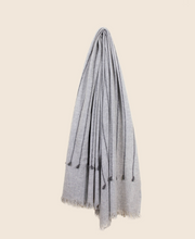 Load image into Gallery viewer, Oats &amp; Rice Seedling Cashmere Scarf in Pewter
