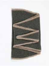 Load image into Gallery viewer, Oats and Rice Cashmere Neck Scarf- Green/Brown Trim
