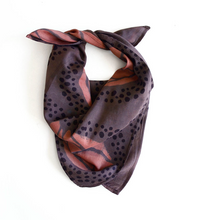 Load image into Gallery viewer, Plum Purple Silk + Cotton Bandana
