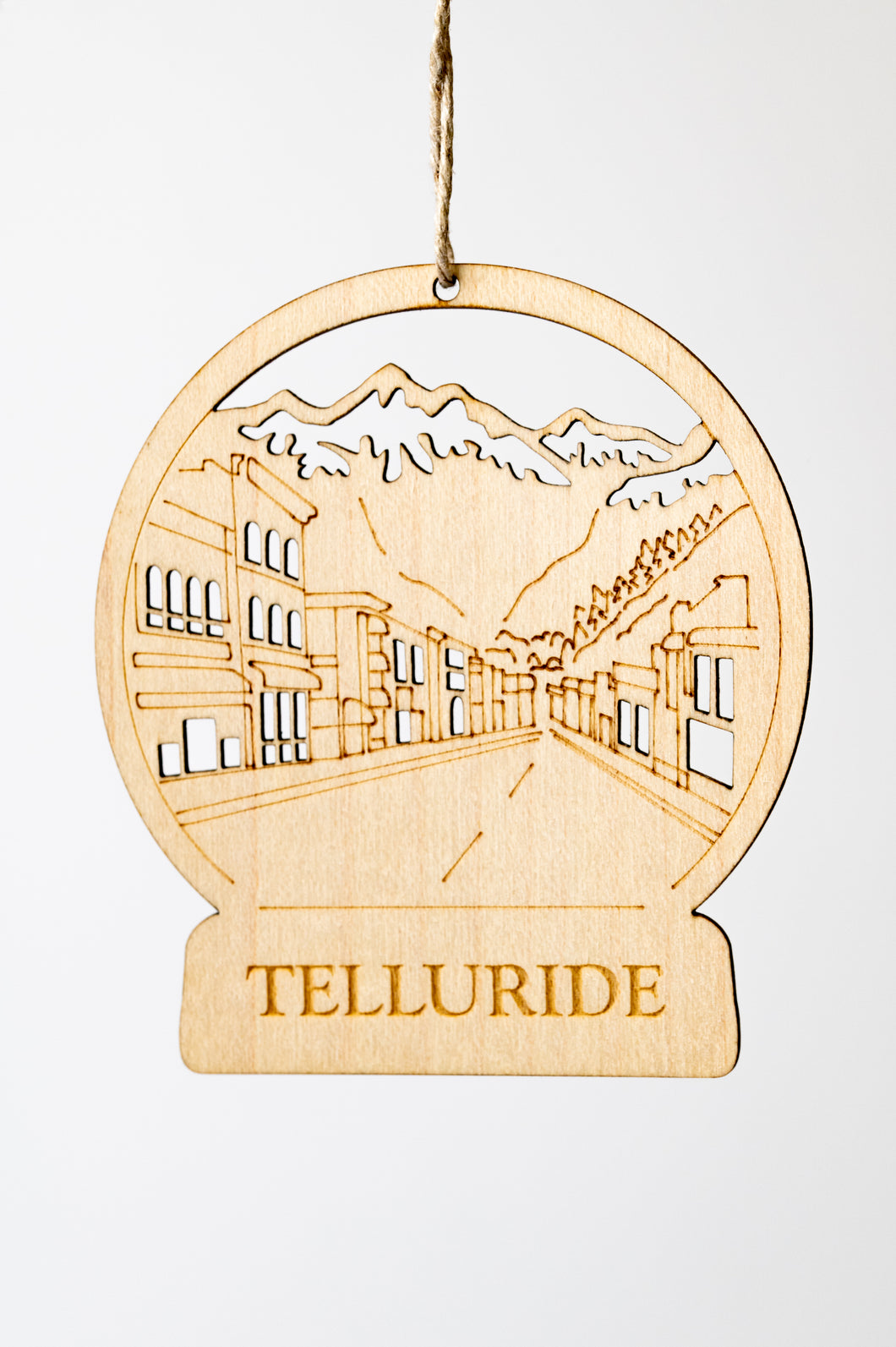 Telluride Main Street Snow Globe Ornament