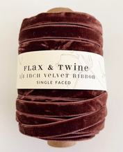 Load image into Gallery viewer, Flax &amp; Twine 3/8" Velvet Ribbon - 30 Yards
