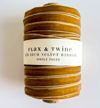 Load image into Gallery viewer, Flax &amp; Twine 3/8" Velvet Ribbon - 30 Yards
