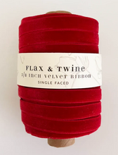 Load image into Gallery viewer, Flax &amp; Twine 3/8" Velvet Ribbon - 30 Yards
