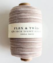 Load image into Gallery viewer, Flax &amp; Twine 3/8" Velvet Ribbon - 30 Yards
