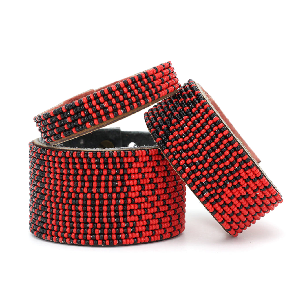 East African Beaded Leather Bracelet - T.Karn Imports