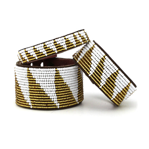 East African Beaded Leather Bracelet - T.Karn Imports