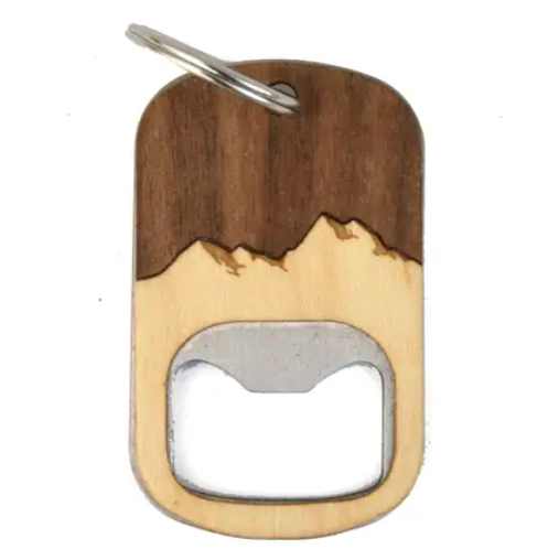 Wooden Mountain Keychain