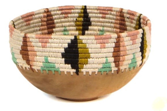 Sisal and Wood Bowl
