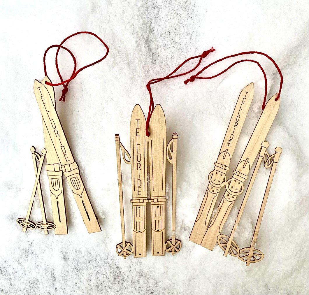 Telluride Ski Ornament Set